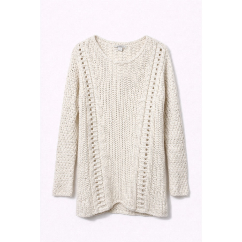 Lineamaglia Italy Women S Italian Knit Mohair Wool Sweater White Luxe‎ Elevated